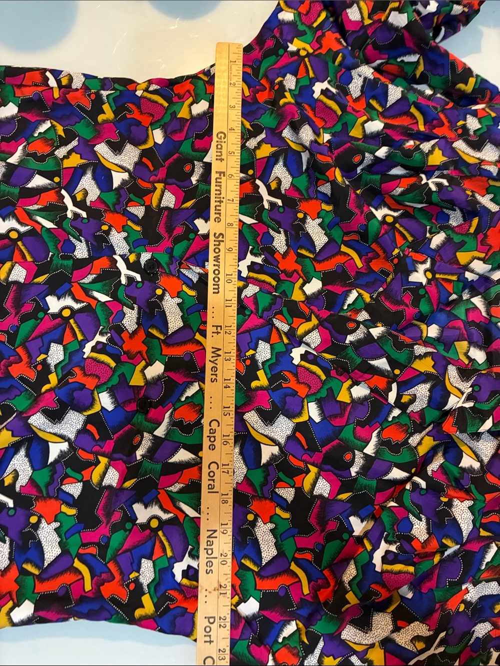 AMAZING vintage 1980s?  Chaus  Abstract colors pop double breasted blouse - Picture 4 of 11